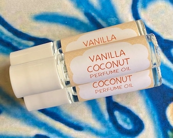 Vanilla Coconut Perfume Oil ~ Roll On Oil ~ Vegan Perfume ~ Roll on Perfume ~ Fragrance Oil