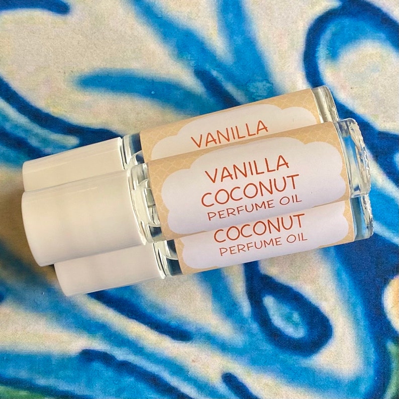 Huile de parfum vanille et noix de coco Huile en rouleau Parfum végétalien Parfum en rouleau Huile parfumée image 1