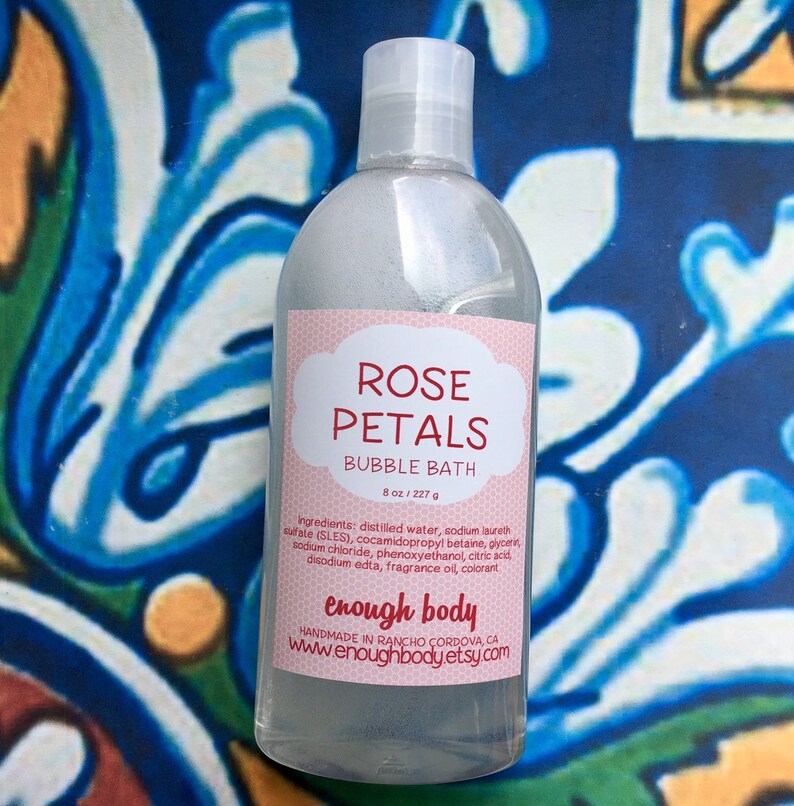 Rose Petals Bubble Bath Liquid Bubble Bath Foaming Bath Etsy