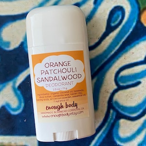 Orange Patchouli Sandalwood Natural Deodorant Stick ~ Aluminum Free Deodorant