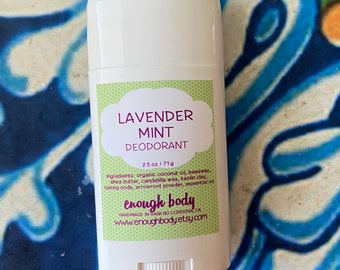 Lavender Mint Natural Deodorant Stick ~ Aluminum Free Deodorant ~ Essential Oil Deodorant