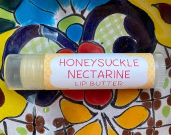 Honeysuckle Nectarine Lip Butter ~Lip Balm ~ Lip Moisturizer ~ Lip Gloss ~ Shea Butter Balm ~ Lip Care