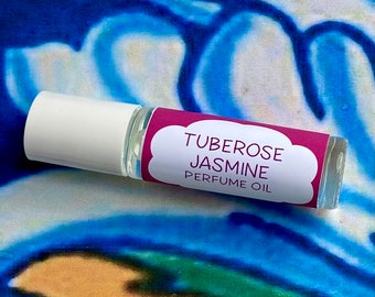 Tuberose Jasmine Perfume Oil ~ Roll On Oil ~ Vegan Perfume ~ Roll on Perfume ~ Fragrance Oil