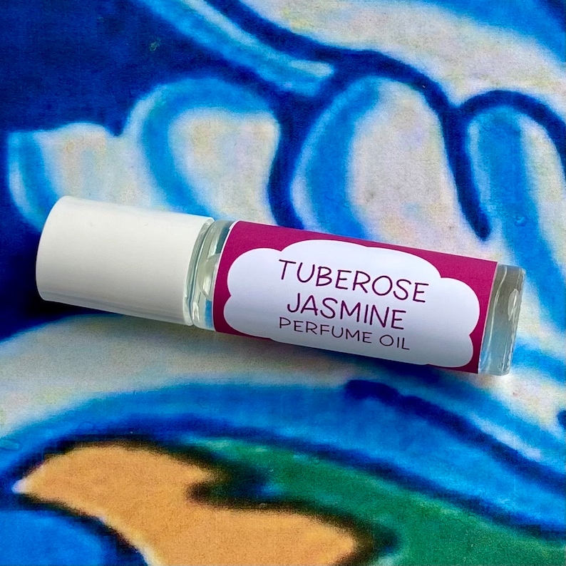 Tuberose Jasmine Perfume Oil Roll On Oil Vegan Perfume Roll on Perfume Fragrance Oil image 1