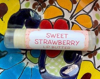 Sweet Strawberry Lip Butter ~ Lip Balm ~ Lip Moisturizer ~ Lip Gloss ~ Shea Butter Balm ~ Lip Care