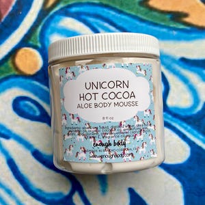 Unicorn Hot Cocoa Aloe Body Mousse ~ Shea Butter Lotion ~ Aloe Lotion ~ Body Cream ~ Body Mousse ~ Body Butter