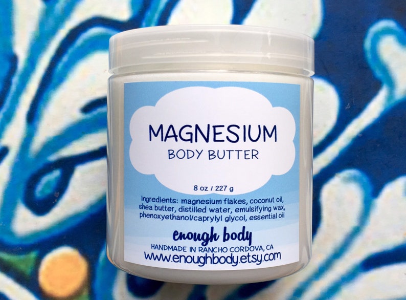 Magnesium Body Butter Magnesium Cream Shea Body Butter Etsy