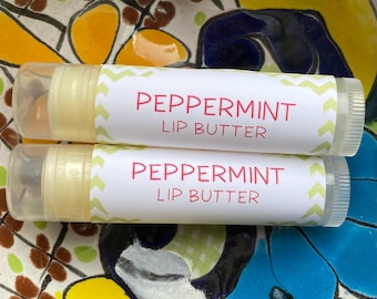 Peppermint Lip Butter ~ Lip Balm ~ All Natural ~ Essential Oil Balm ~ Lip Moisturizer ~ Lip Gloss ~ Shea Butter Balm ~ Lip Care