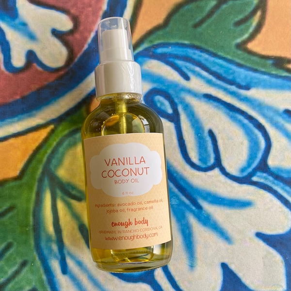 Vanilla Coconut Body Oil ~ Dry Oil ~ Moisturizing Body Oil ~ Spray Oil ~ Body Spray