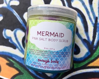 Mermaid Pink Salt Scrub ~ Body Scrub ~ Exfoliating Scrub ~ Body Polish ~ Emulsified Scrub