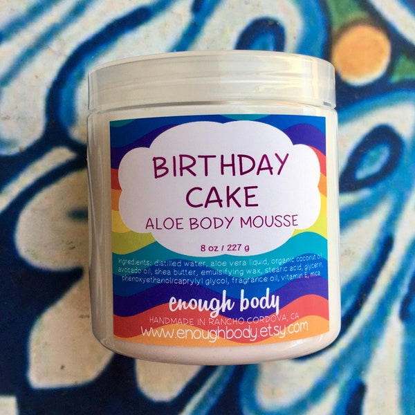 Birthday Cake Aloe Body Mousse ~ Shea Butter Lotion ~ Aloe Lotion ~ Body Cream ~ Body Mousse ~ Body Butter