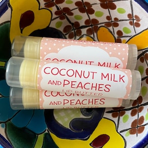 Coconut Milk and Peaches Lip Butter ~ Lip Balm ~ Lip Moisturizer ~ Lip Gloss ~ Shea Butter Balm ~ Lip Care