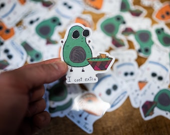 Guacamole Sticker | Laminated Printed Sticker | Kawaii Sticker | Avocado | Car Sticker | Bumper Sticker | Food | Taco Tuesday