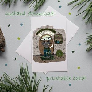 Printable Yule Card. Winter Solstice. Instant Download. 5x7 Inches ...