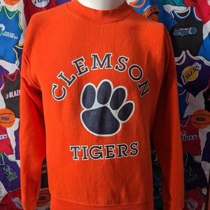 Vintage 80er 90er Clemson Tigers Crewneck Sweatshirt Soffe Heavy Sweats Erwachsene Medium Made in USA