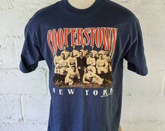 Vintage 90s Cooperstown New York Baseball T Shirt XL National Baseball Museum Hall of Fame Utica