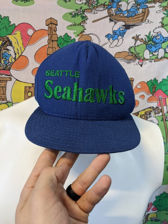 Vintage 90s Seattle Seahawks Snapback Hat Wool AJD