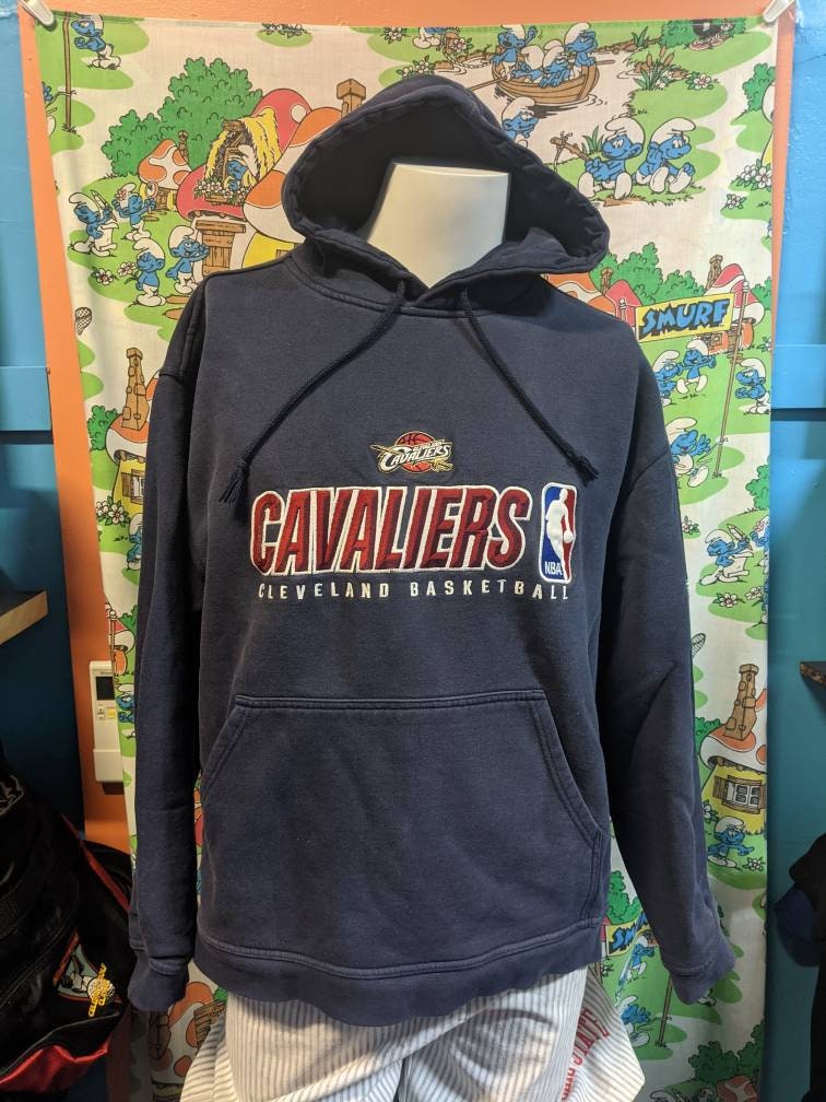 Cleveland Cavs Cavaliers Hoodie Sweatshirt Blue Size L NBA