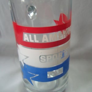 Vintage 70s 80s 90s USA All American Sports Fan Beer Glass Drinkware Stein
