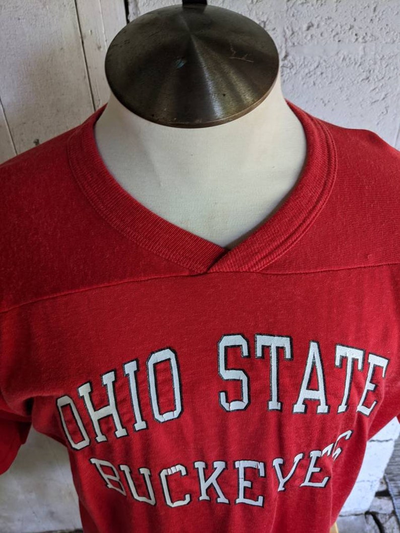 Vintage 80s Ohio State University Buckeyes OSU Football Jersey Shirt 3/