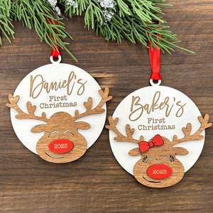 Baby's First Christmas Ornament, Personalized Baby Ornament, Custom Reindeer Ornament, Ornament for Baby, 2026 Ornament, Baby Shower