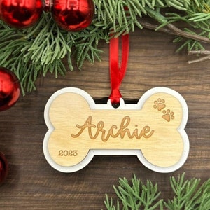 Dog Bone Ornament, Personalized, Christmas Ornament, Bone Ornament, Dog Ornament, Your Dogs Name, Christmas Ornament 2025