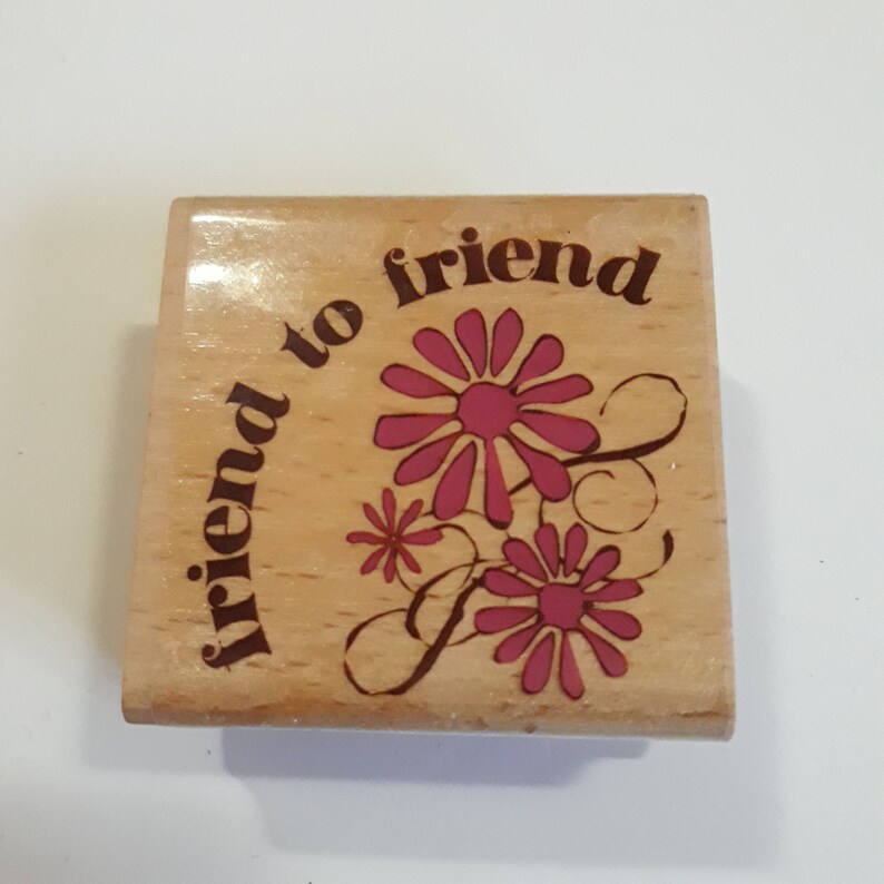 Friend to Friend rubber stamp-New-destash