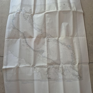 Vintage hydrographic official chart of the Adriatic Sea from WW11