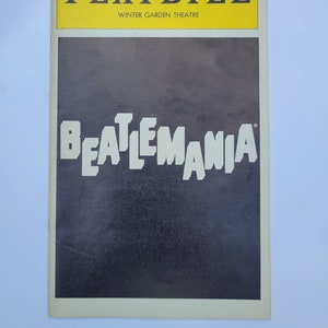 Vintage Beatlemania Winter Garden Theatre playbill -1978- pre owned