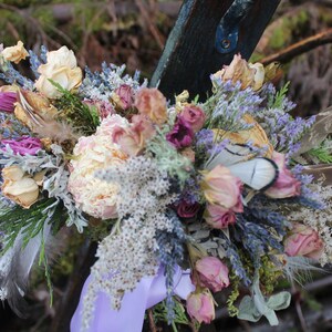 dried flower bouquet, lavender bridal bouquet, pink bridal bouquet, blush bouquet, rustic bouquet, wheat bouquet, beige bouquet, neutral