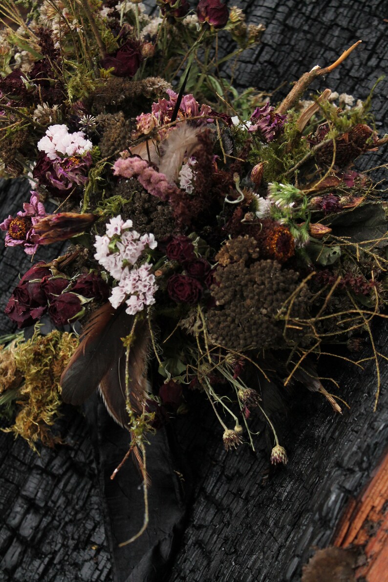 Dried Flower Bouquet Mauve Bouquet Zinnia Bouquet Dried Etsy