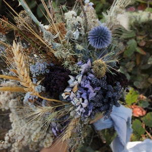 Bridesmaid Wisp Bouquet, dried flower bouquet, dried flower nosegay, lavender bouquet, bridesmaid bouquet, rustic bouquet, thistle bouquet