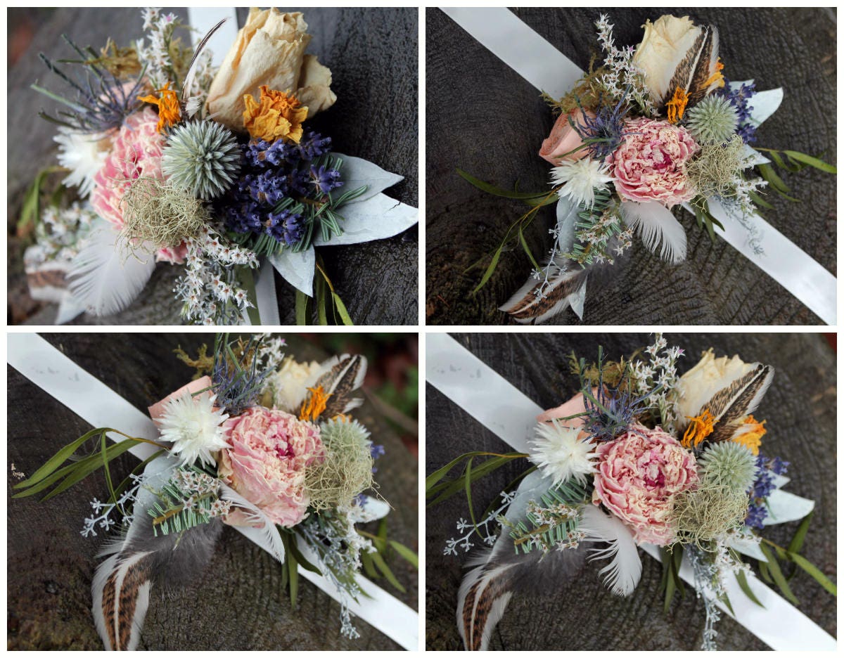 Custom dried flower corsage wrist corsagedried pink flower Etsy