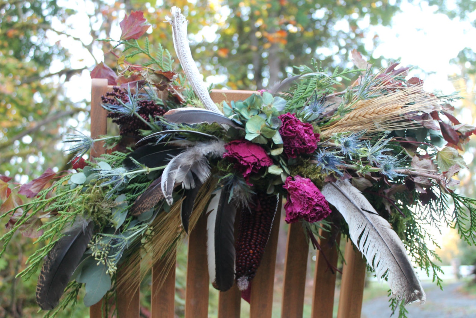 Custom floral swag floral chair swag wedding chair swag Etsy