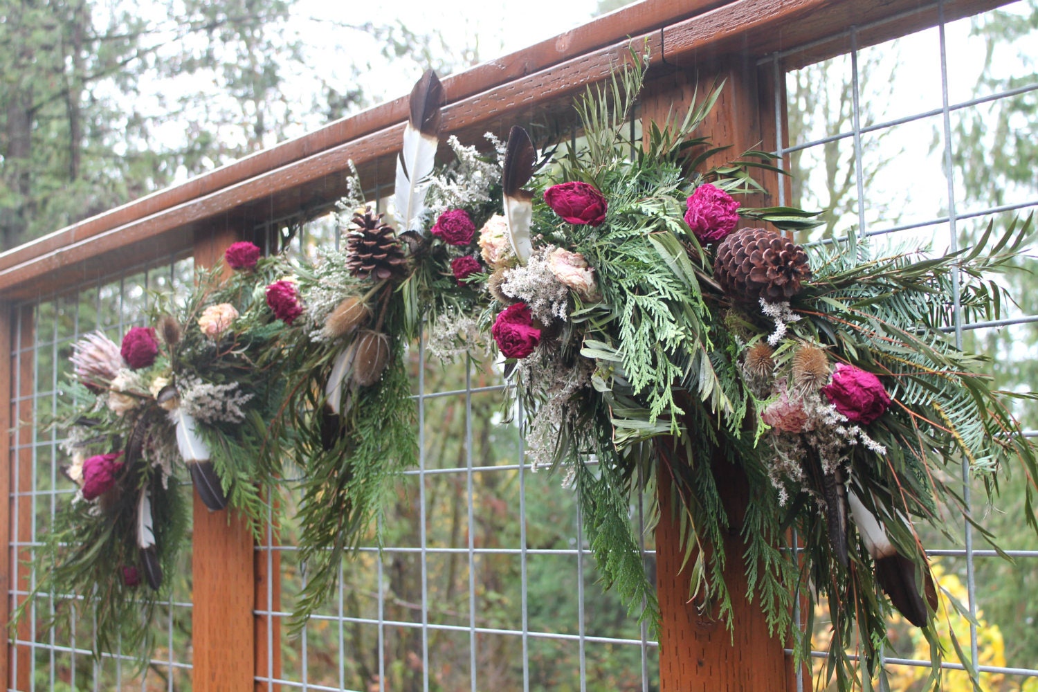 custom floral swag floral arbor garland floral wedding Etsy