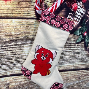 Red Panda inspired christmas stocking.