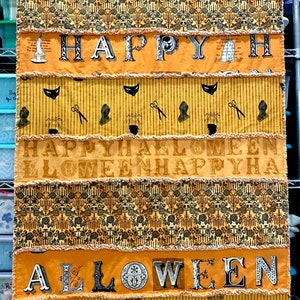 Fun Halloween rag quilt 41x65 inch. Free shipping