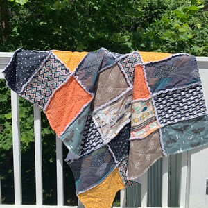 Southwest theme homemade rag quilt throw blanket- free shipping