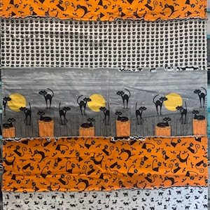 Cat Halloween rag quilt 42 x 55 inch. Free shipping