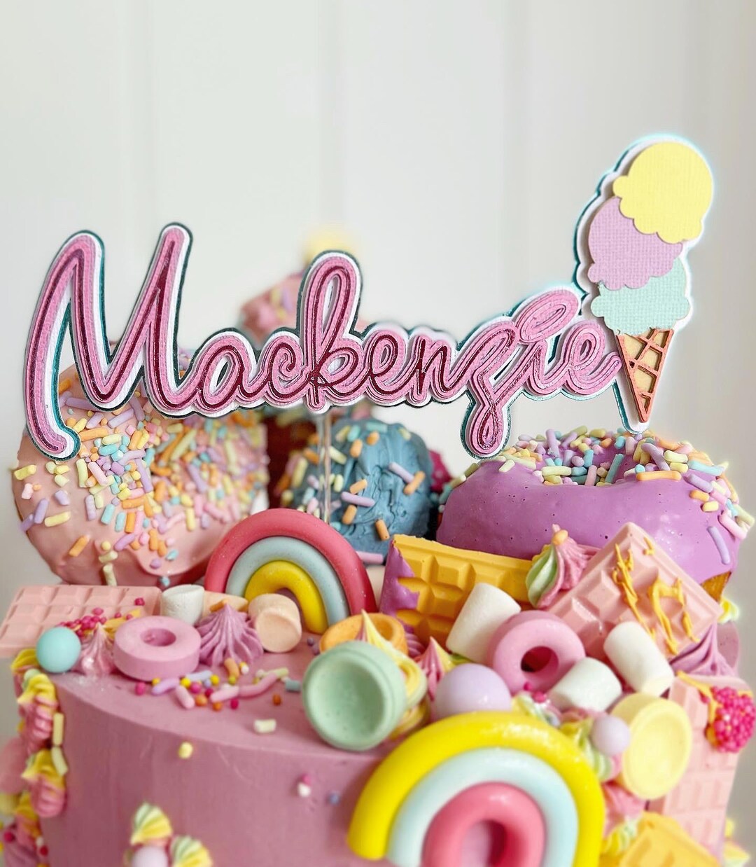 Two Sweet Themed Cake Topper Set - Etsy Australia