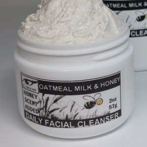 Oatmeal Milk and Honey DAILY Facial Cleanser with Goat Milk and a Shea Butter Condition, UNSCENTED or SCENTED with Honey