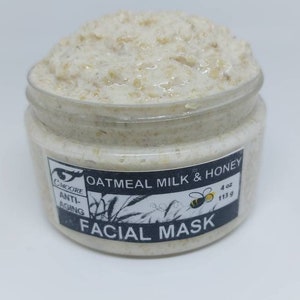 Oatmeal, Milk and Honey Facial MASK with Organic Shea Butter, Goatmilk, Aloe Vera and even More Natural ingredients. Unscented