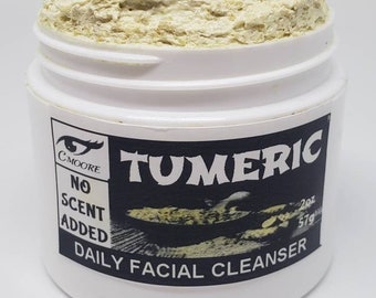Tumeric Daily Facial Cleanser, Unscented with Colloidal Oatmeal, Organic Shea Butter Condition, Anti-aging