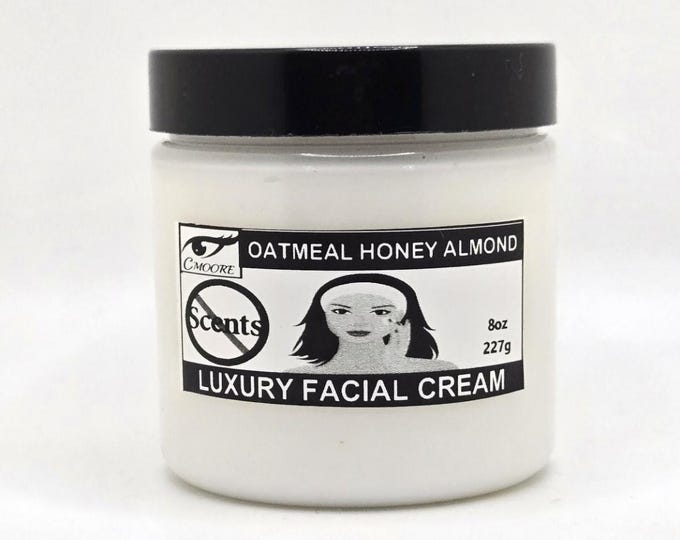Luxury Milk & Honey Facial Cream | Goat Milk Moisturizer | Face Cream for Dry Sensitive Skin | Unscented or Honey | Handmade Skincare