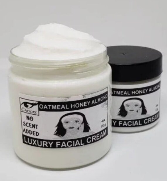Luxury Honey Almond Facial Cream with Colloidal Oatmeal, Unscented with a Shea and Mango Butter Condition and Extra Vitamins