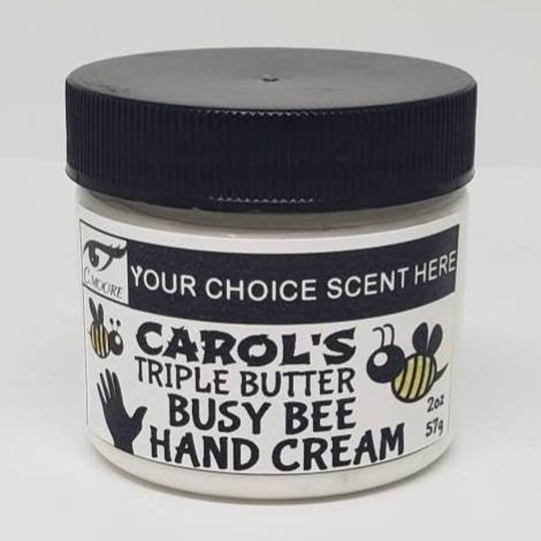 Carol's Triple Butter Busy Bee Hand Cream with Organic Shea, Mango, and Cocoa butter, 40+Scents to Choose From