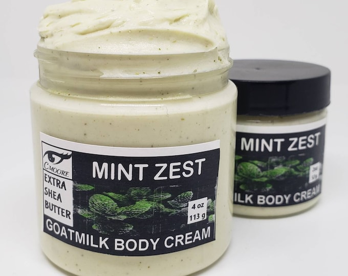 Green Tea Mint Zest Goat Milk Body Cream with Certified essential oils