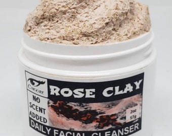 Rose Clay Facial Cleanser with Colloidal Oatmeal, Goat Milk and a Shea Butter Condition, UNSCENTED