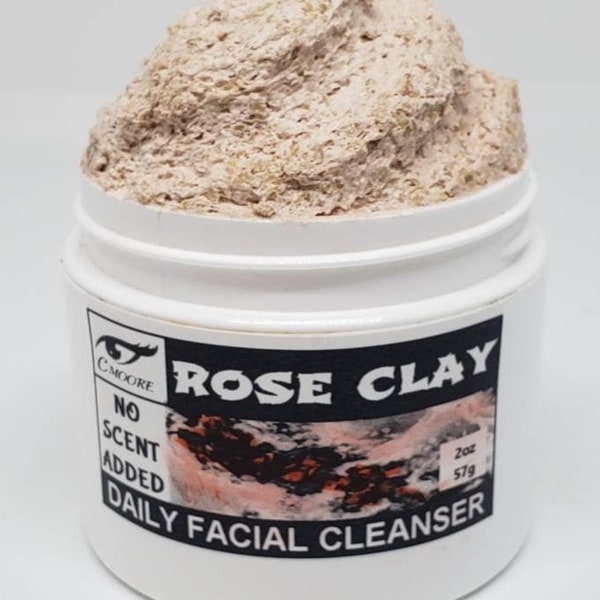 Rose Clay Facial Cleanser with Colloidal Oatmeal, Goat Milk and a Shea Butter Condition, UNSCENTED