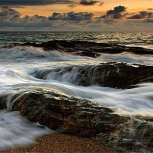 The Relentless Ocean: Canvas Wall Art (58&quot;x18&quot;)